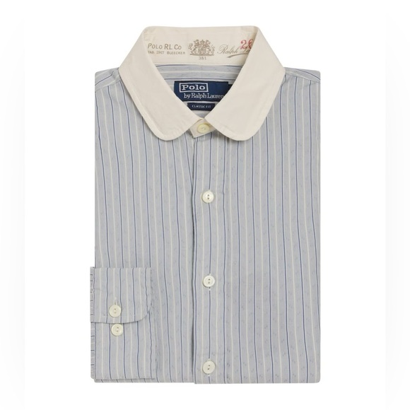 Polo Ralph Lauren Club Collar Striped Shirt Polo Fine Shirting Harrods Exclusive - Picture 4 of 12